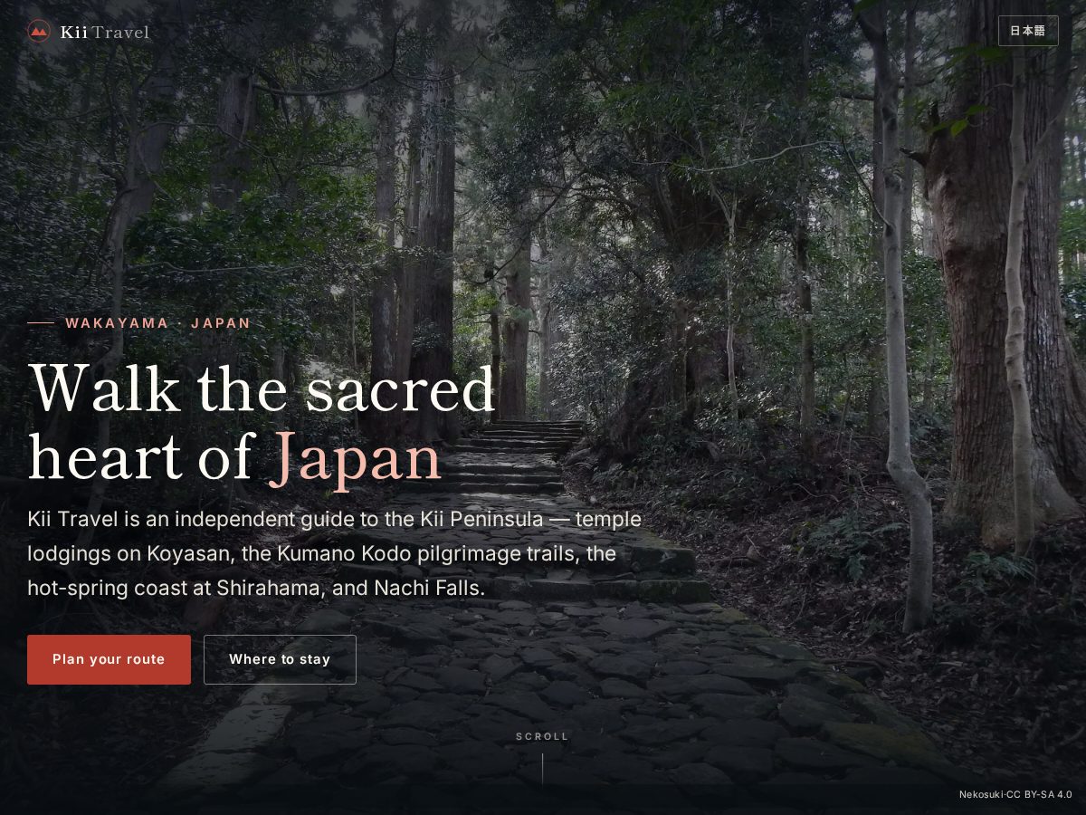 Landing-page snapshot of kiitravel.com
