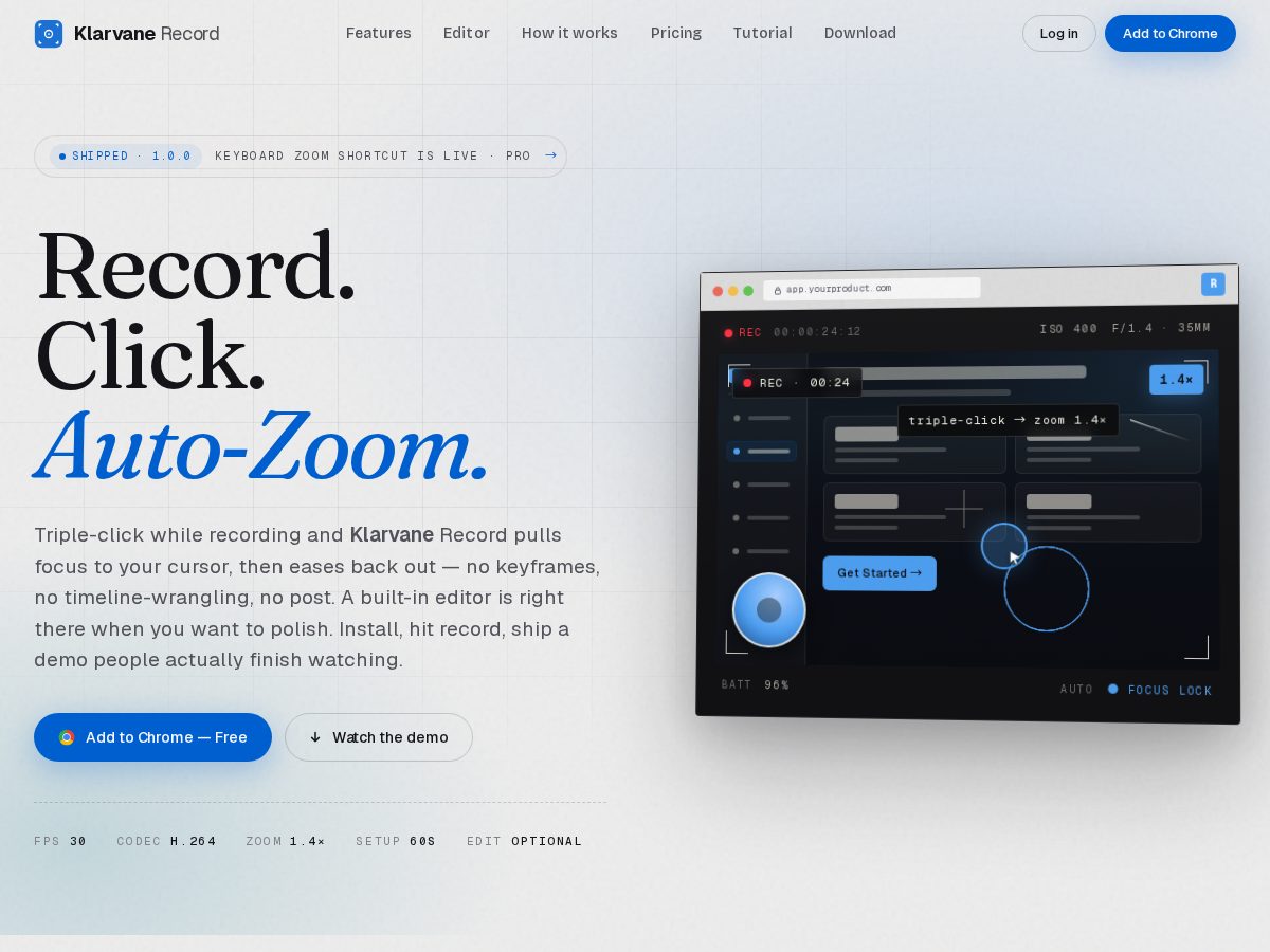 Landing-page snapshot of klarvane.com