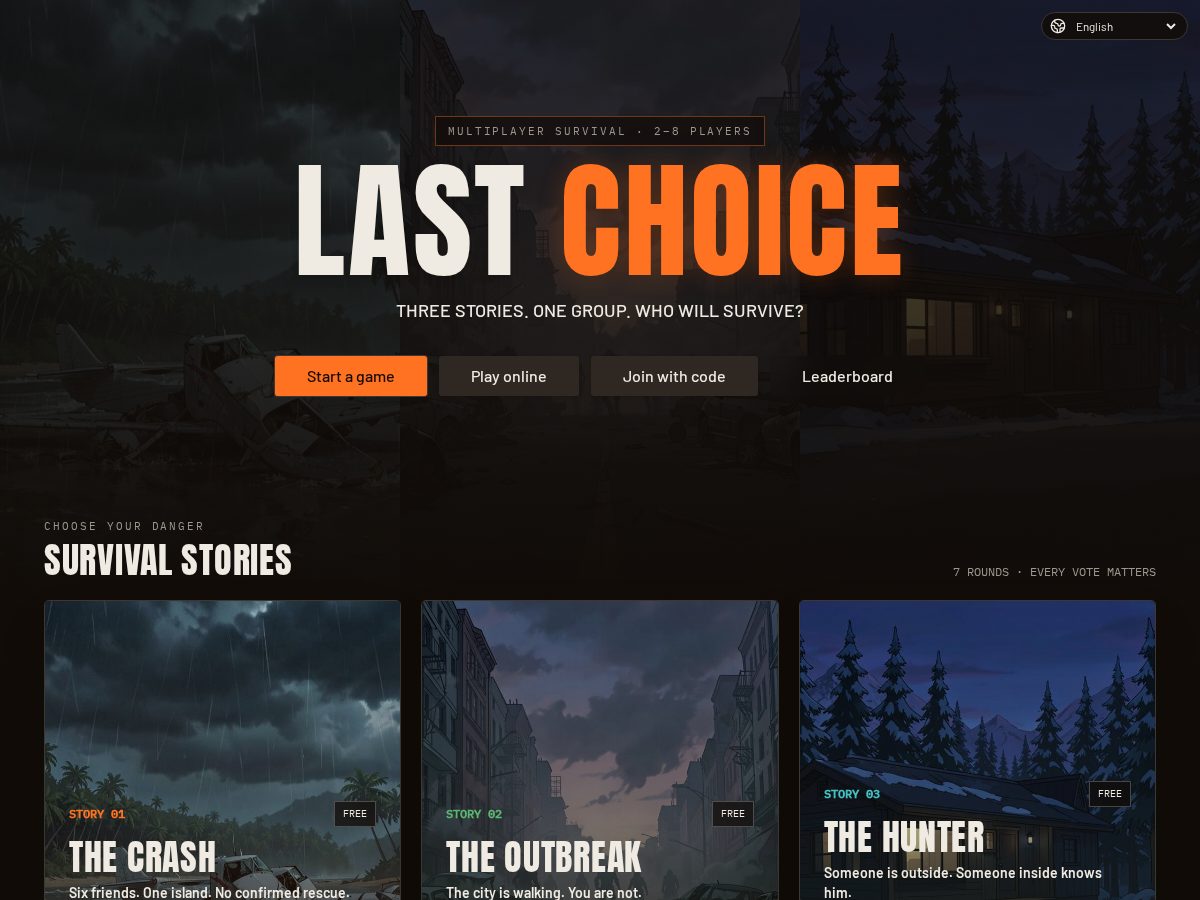 Landing-page snapshot of lastchoicegame.live