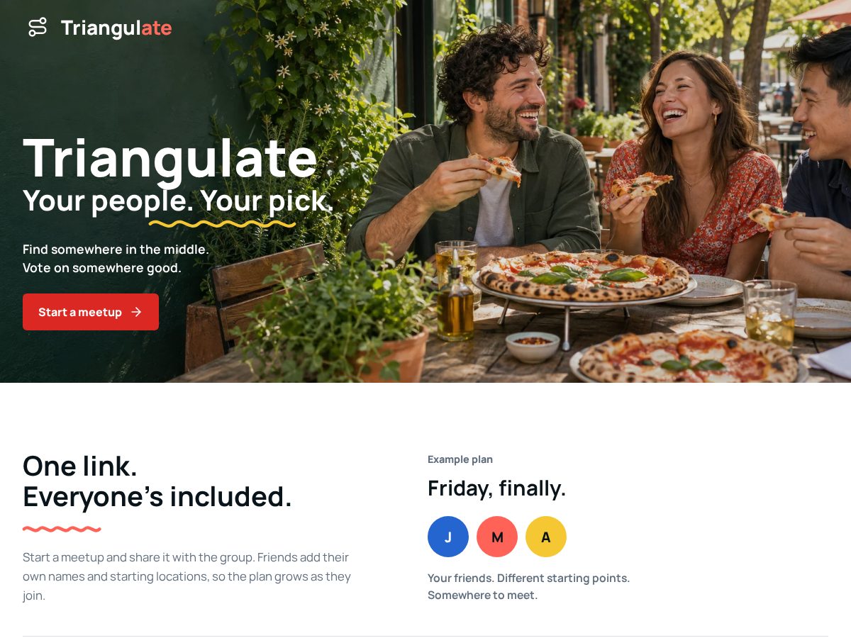 Landing-page snapshot of letstriangulate.com