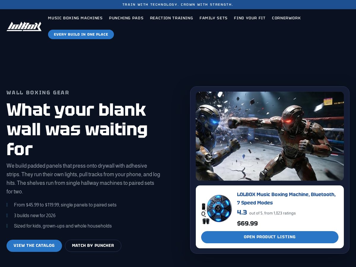 Landing-page snapshot of lolboxus.com