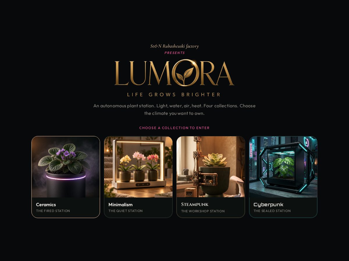 Landing-page snapshot of lumora-plants.com