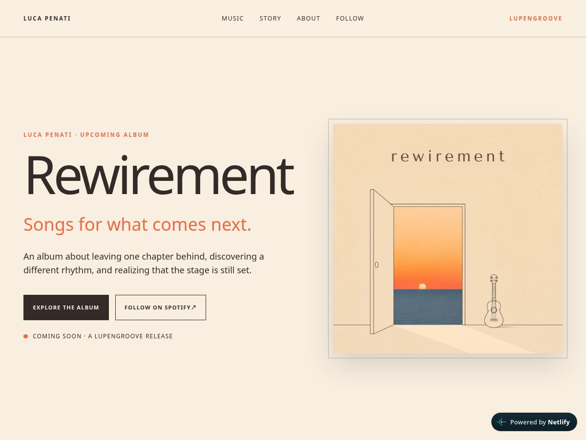 Landing-page snapshot of lupengroove.com