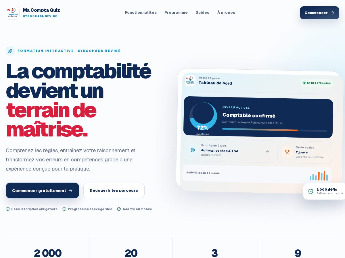 Landing-page snapshot of macomptaquiz.com