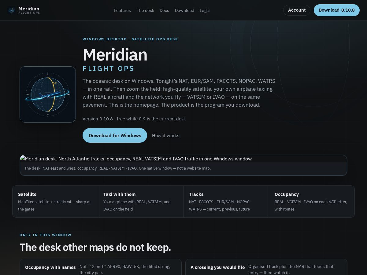 Landing-page snapshot of meridiansimops.com