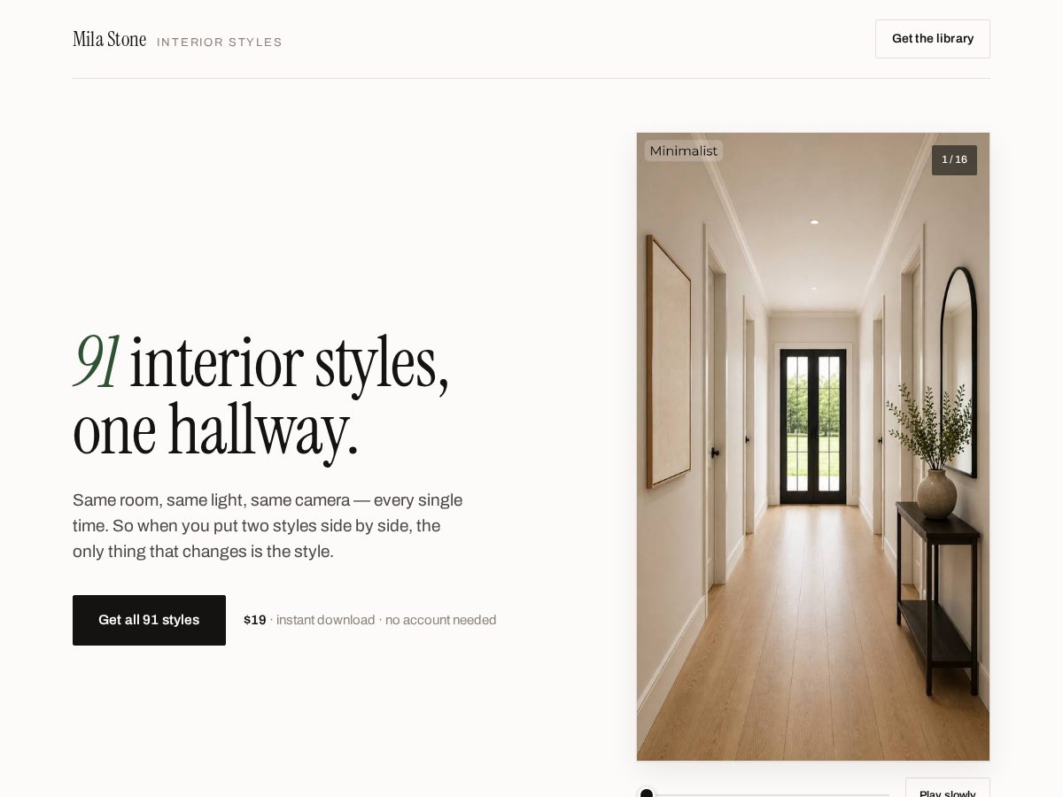 Landing-page snapshot of milastonedesign.com