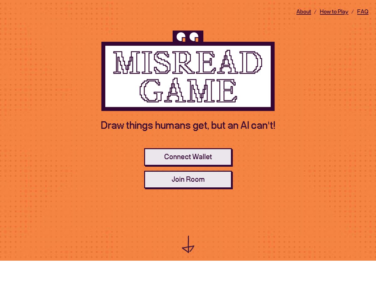 Landing-page snapshot of misreadgame.live