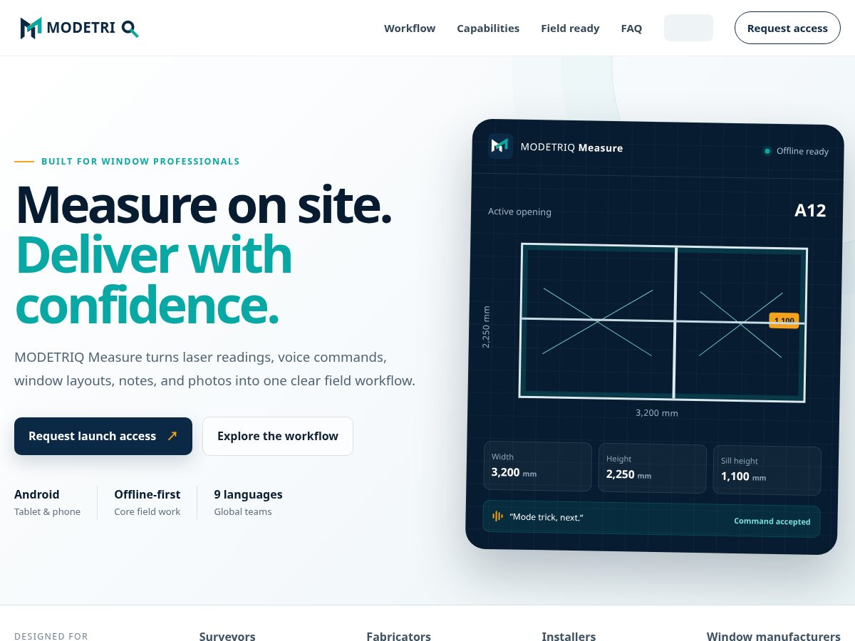 Landing-page snapshot of modetriq.com
