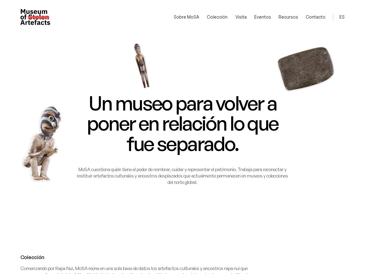 Landing-page snapshot of museumofstolenartefacts.org