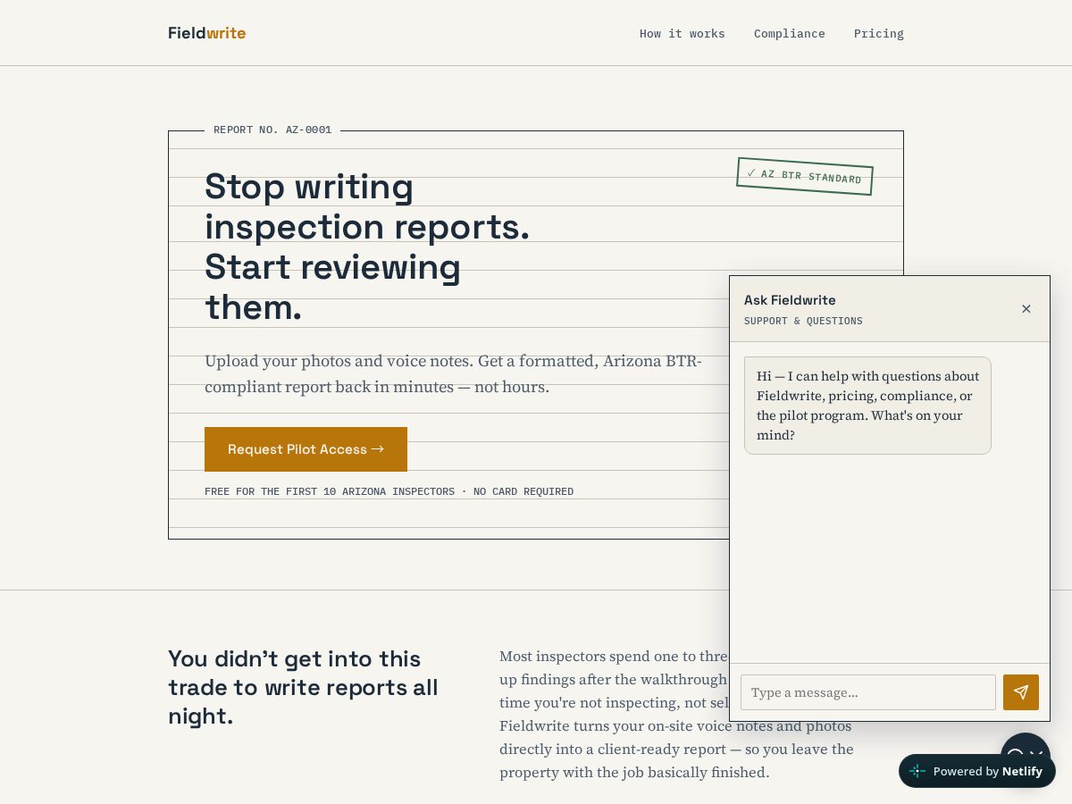 Landing-page snapshot of myclearfindings.com