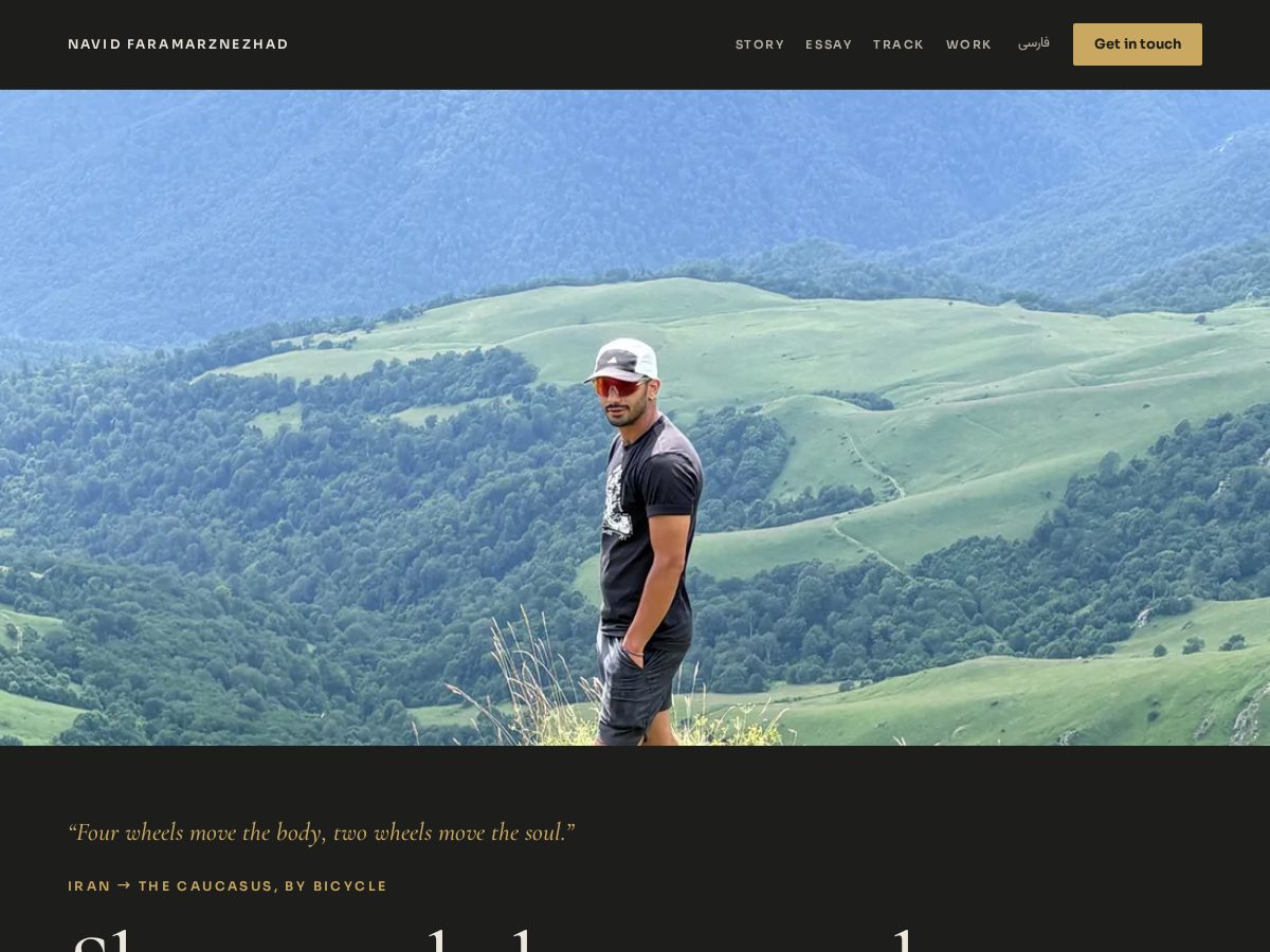 Landing-page snapshot of navidfaramarznezhad.com