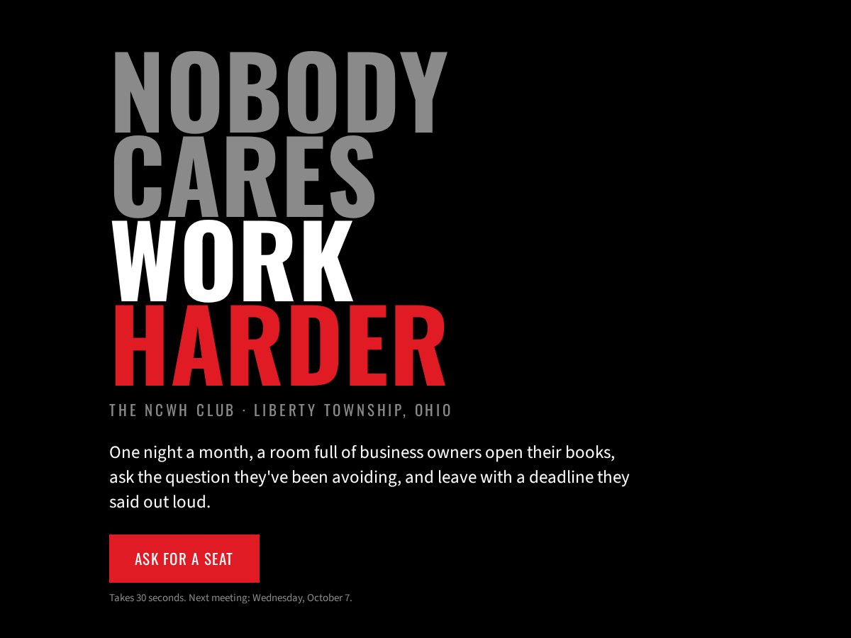 Landing-page snapshot of ncwh.club