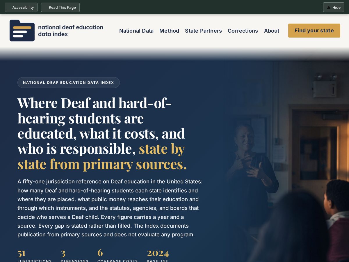 Landing-page snapshot of ndedi.org