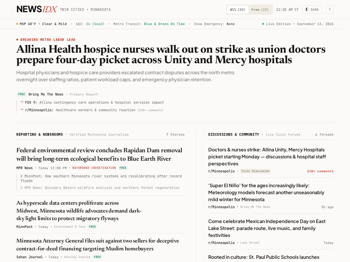 Landing-page snapshot of newsidx.com