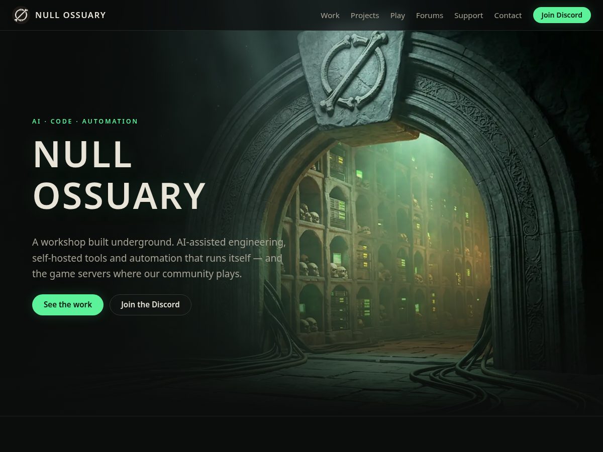 Landing-page snapshot of nossuary.com