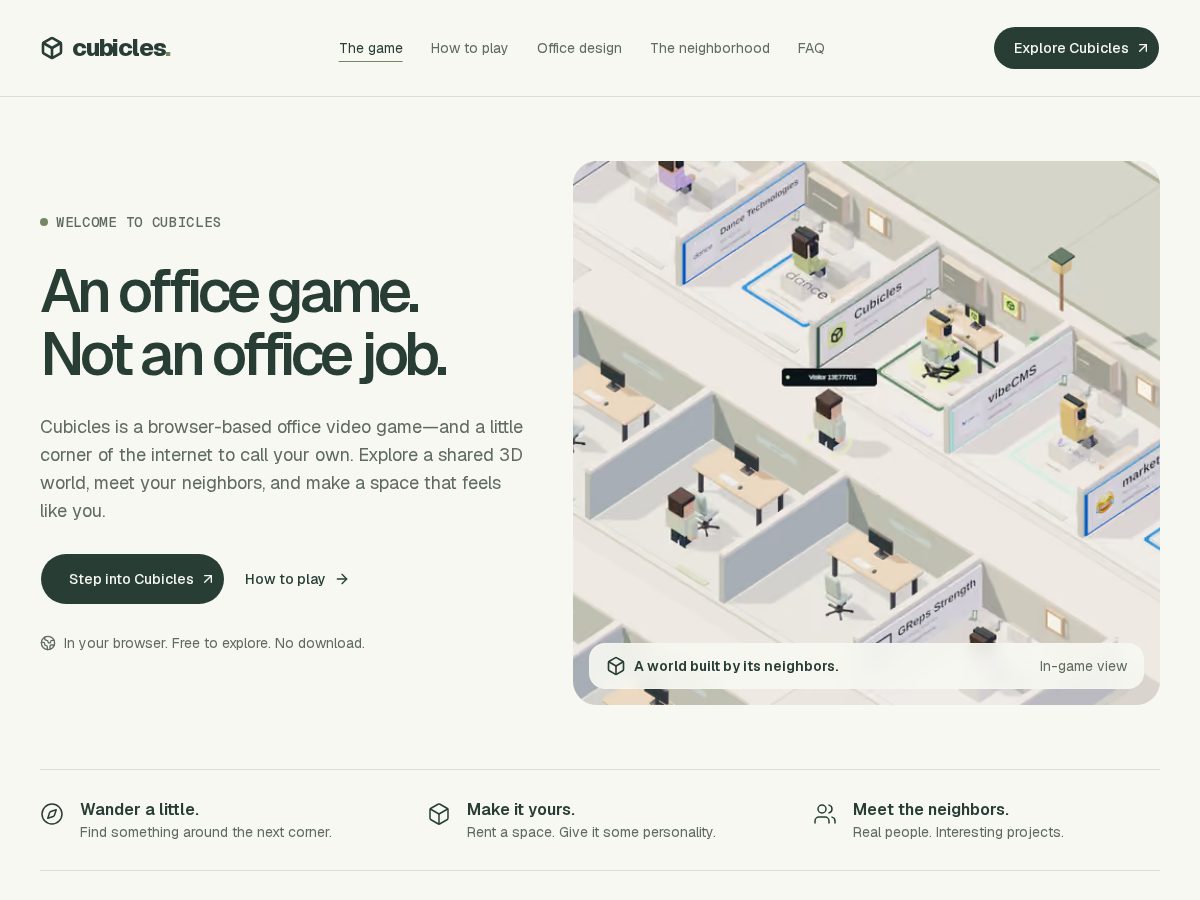 Landing-page snapshot of officevideogame.com