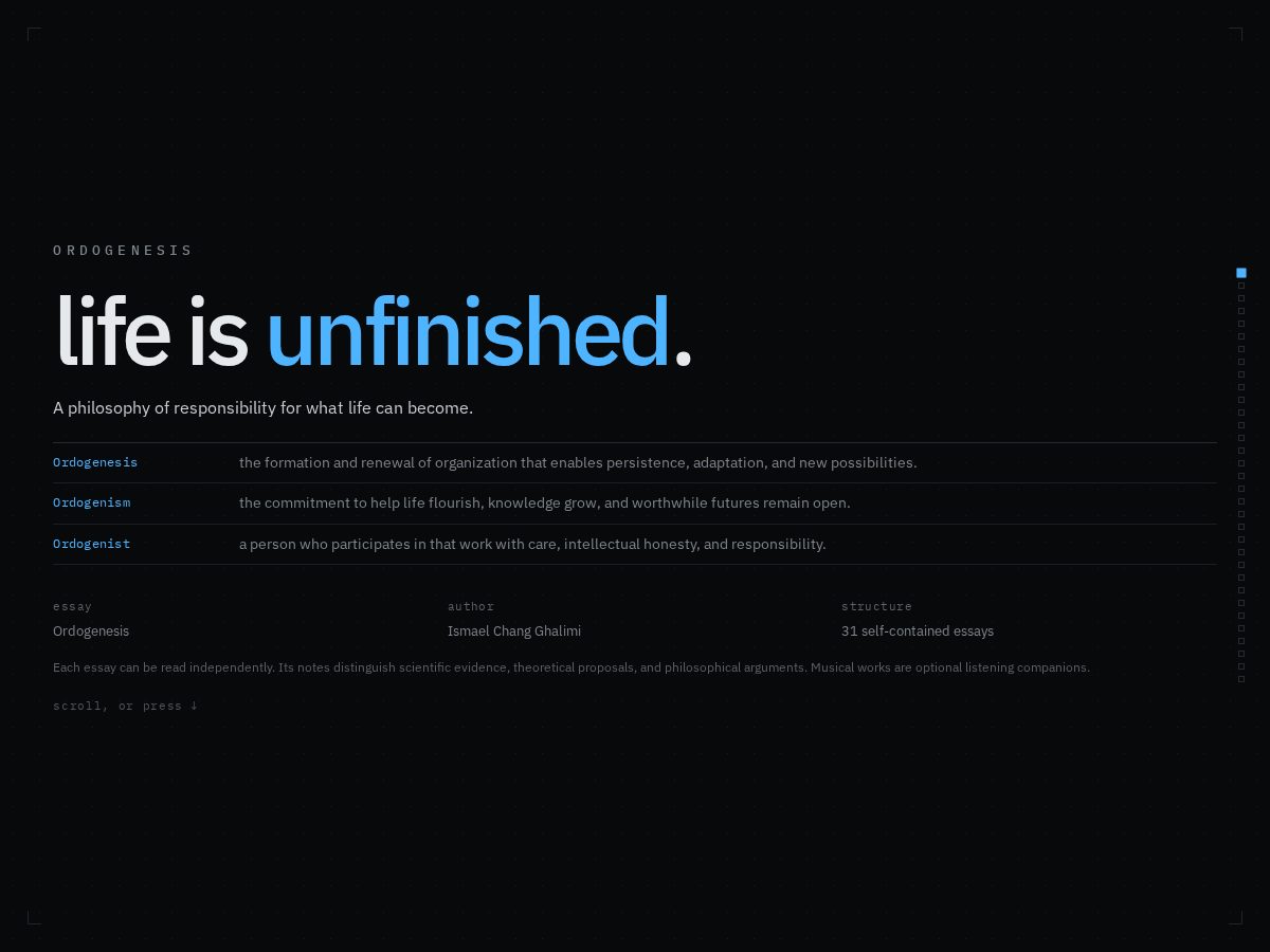 Landing-page snapshot of ordogenesis.org