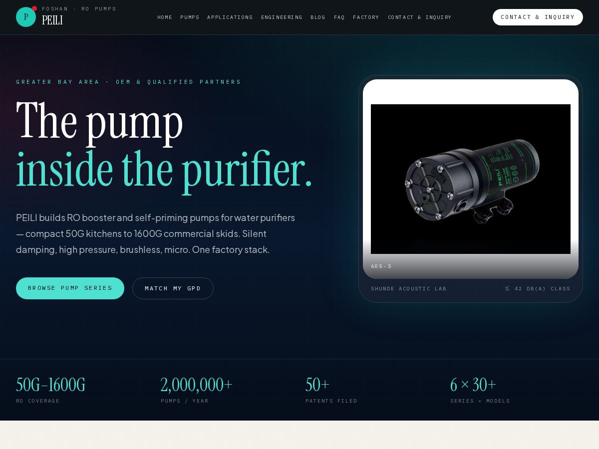 Landing-page snapshot of peiliro.com