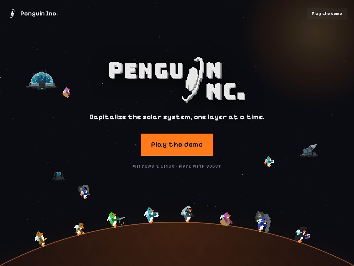 Landing-page snapshot of penguin-inc.net