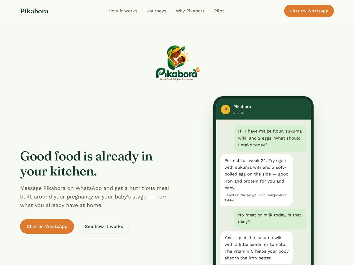 Landing-page snapshot of pikabora.org