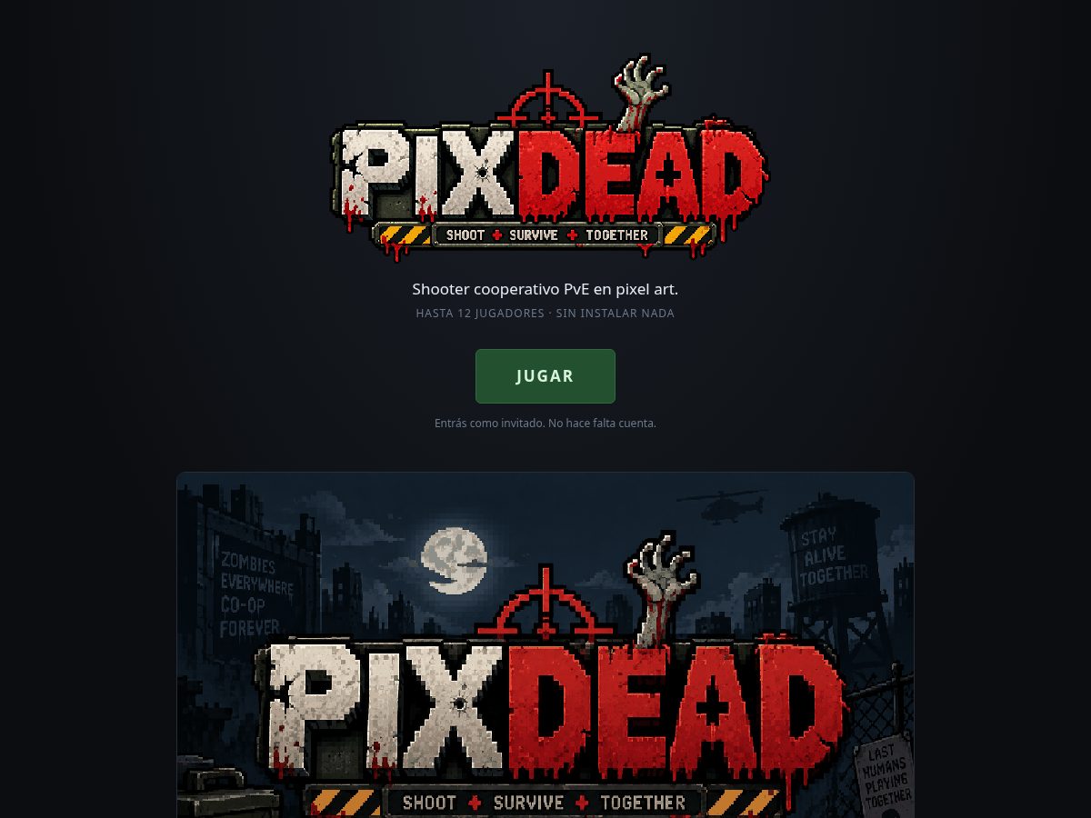 Landing-page snapshot of pixdead.com