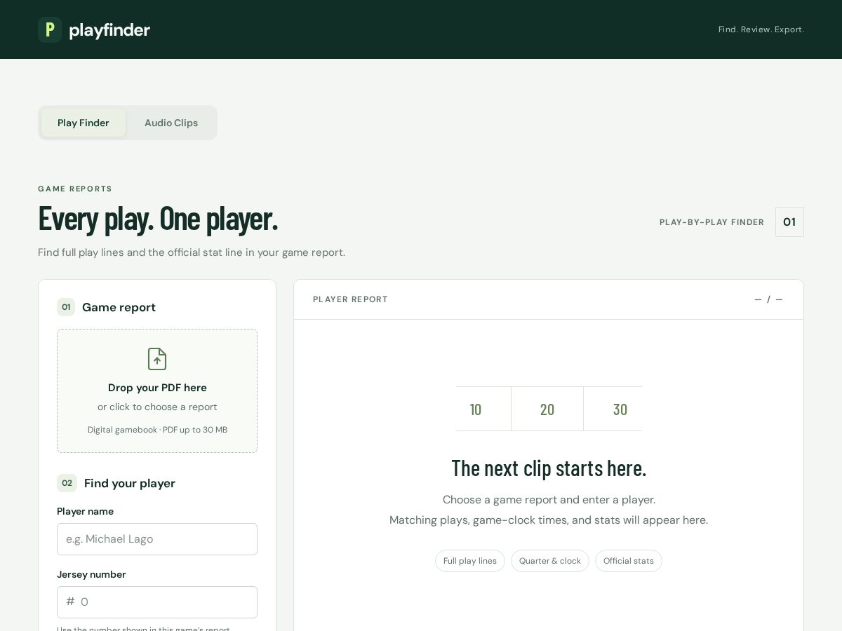 Landing-page snapshot of play-finder.com