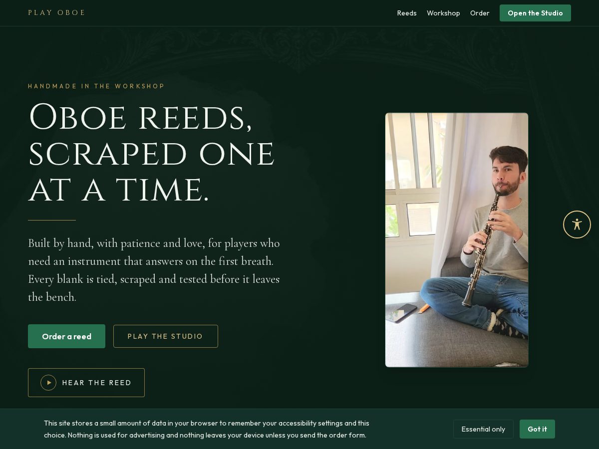 Landing-page snapshot of playoboe.net