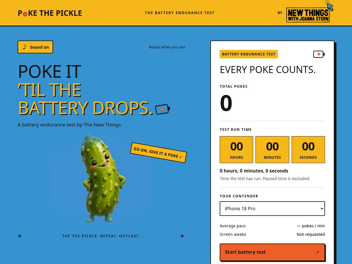 Landing-page snapshot of pokethepickle.org