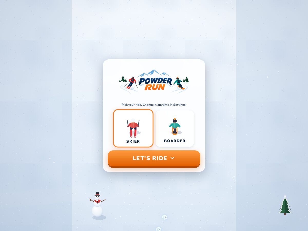 Landing-page snapshot of powderrungame.com