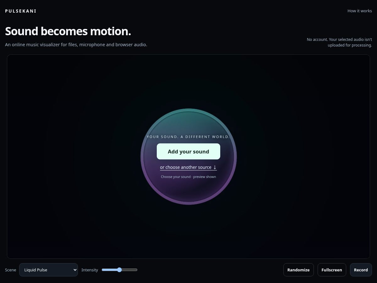 Landing-page snapshot of pulsekani.com