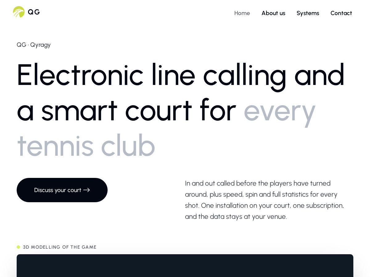 Landing-page snapshot of qgtennis.site