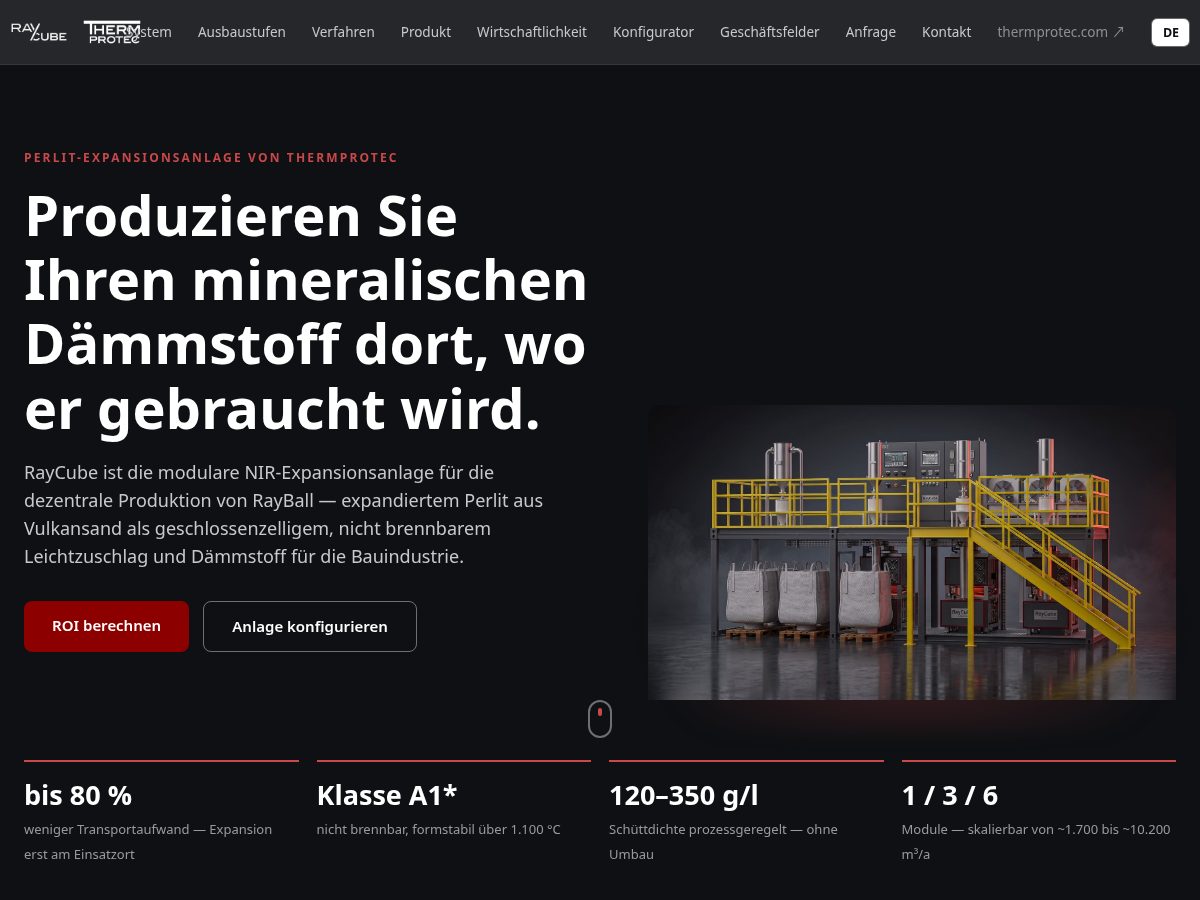 Landing-page snapshot of raycubesystems.com