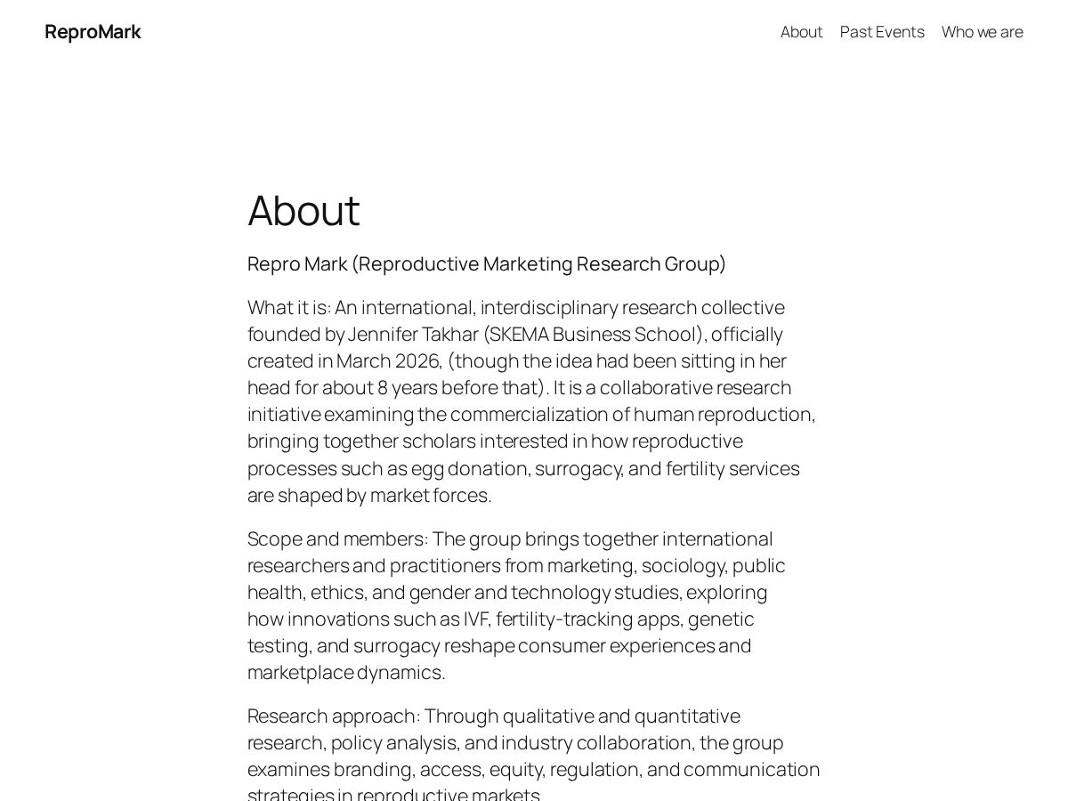 Landing-page snapshot of repromark.org