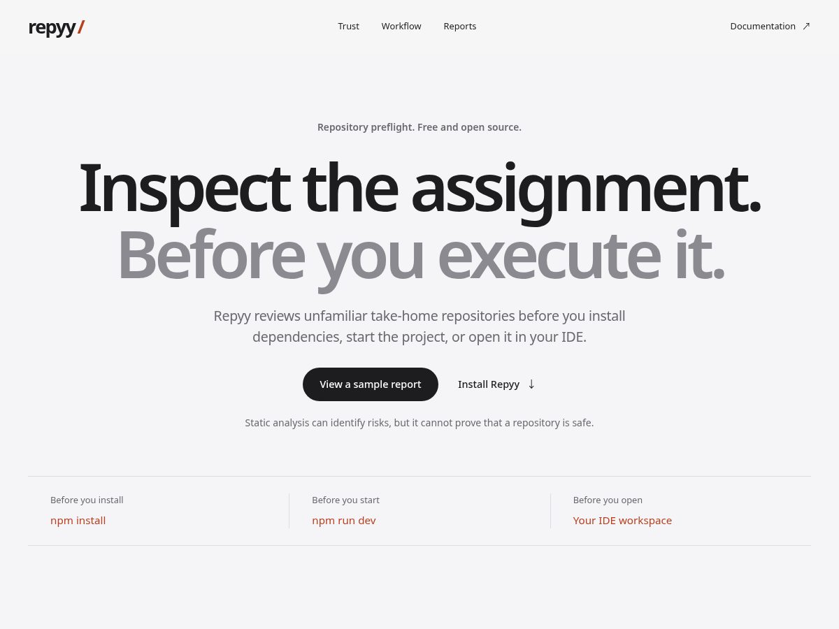 Landing-page snapshot of repyy.dev