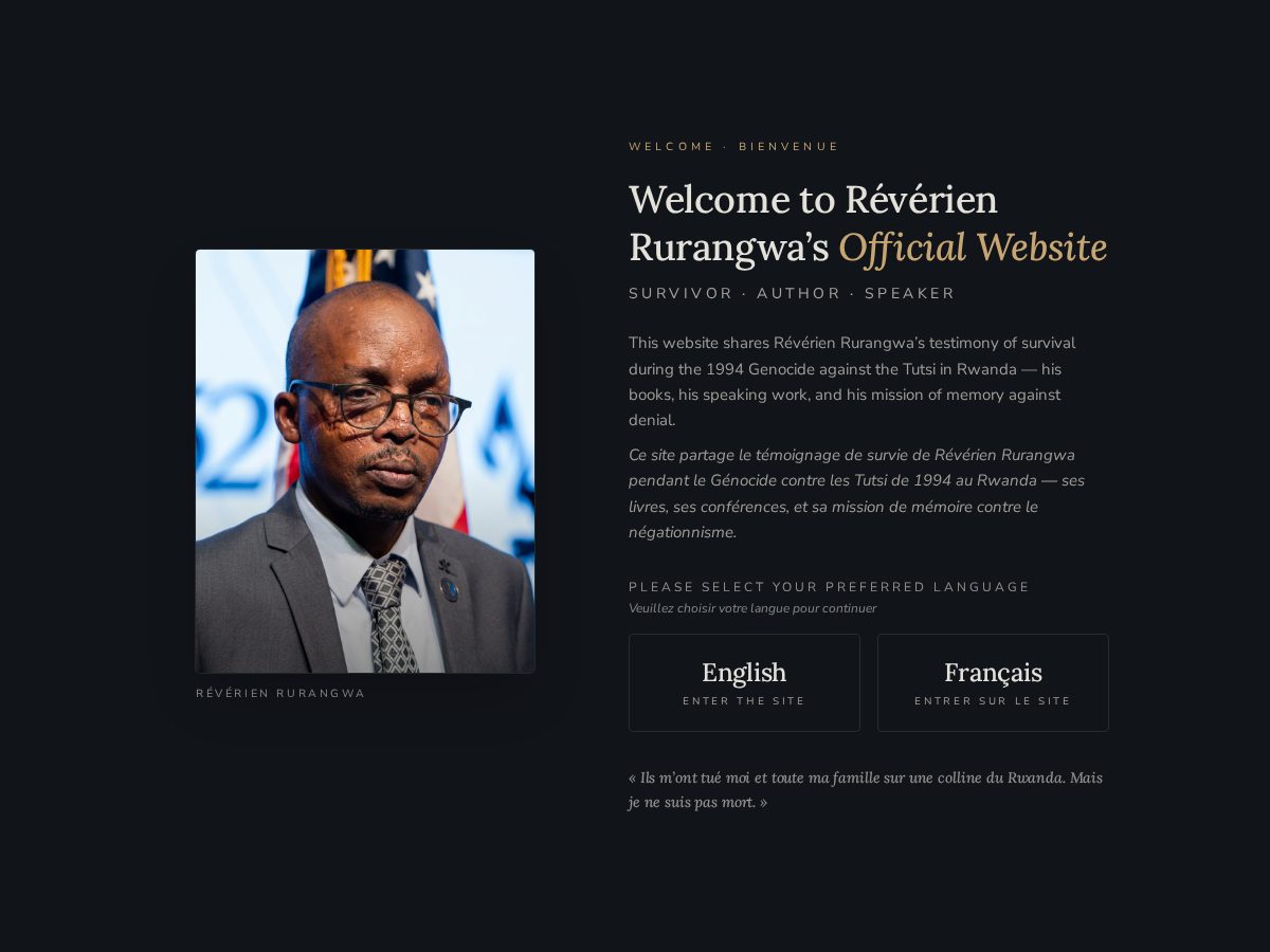 Landing-page snapshot of reverienrurangwa.org