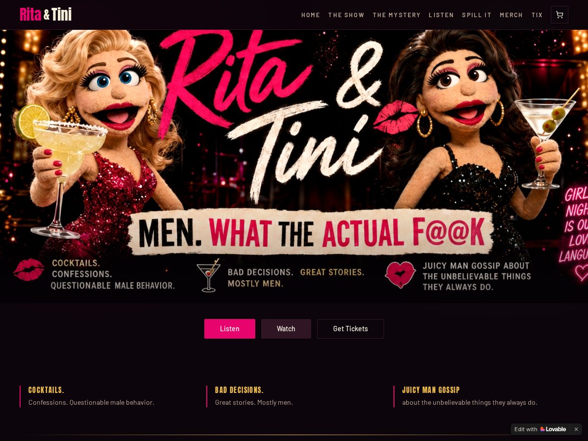 Landing-page snapshot of ritaandtini.com