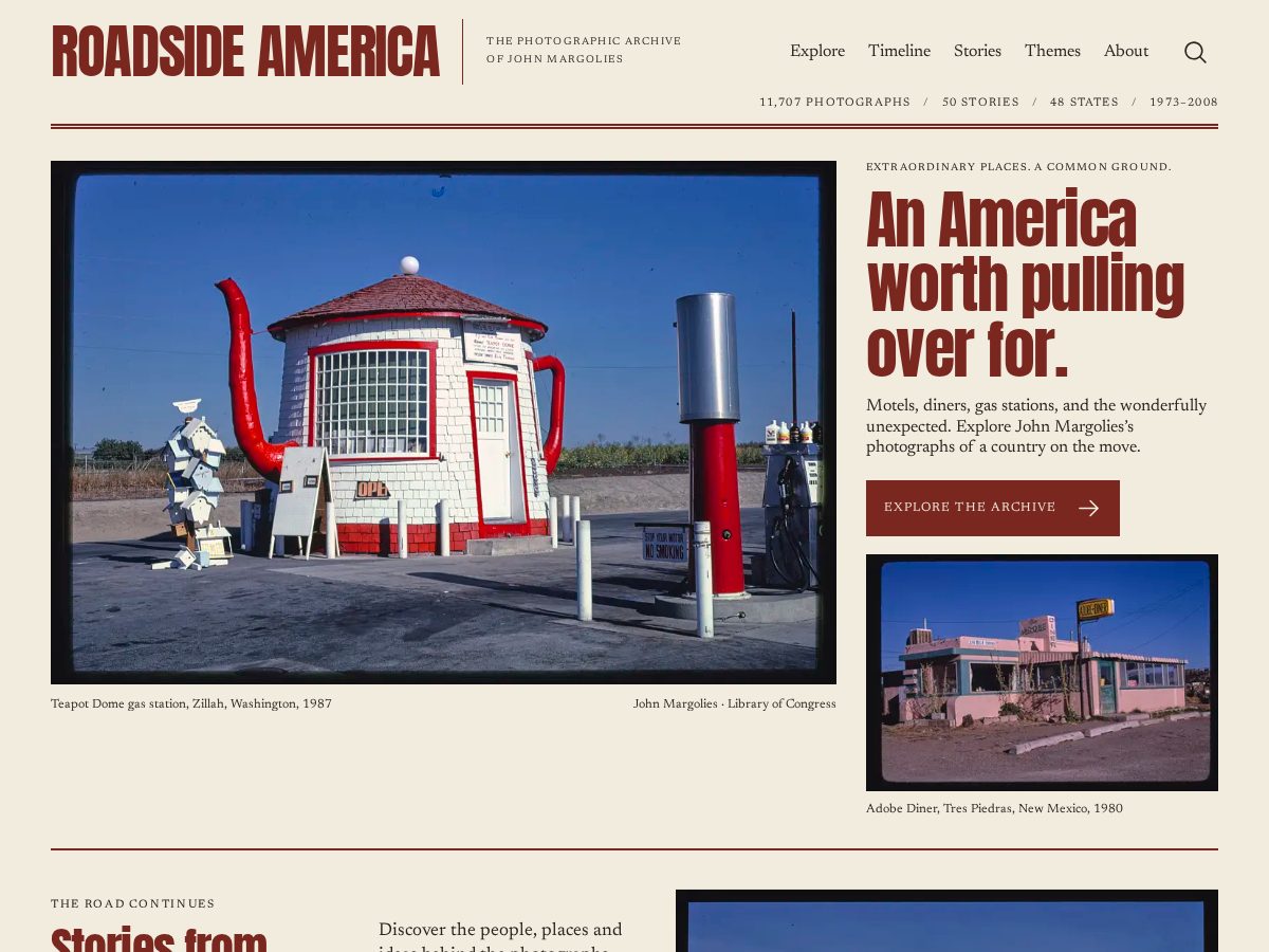Landing-page snapshot of roadarchive-america.com