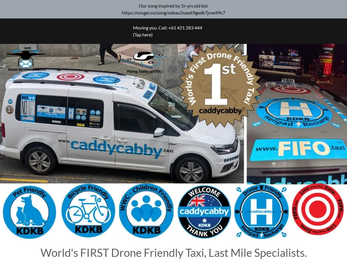 Landing-page snapshot of robotfriendlytaxi.com