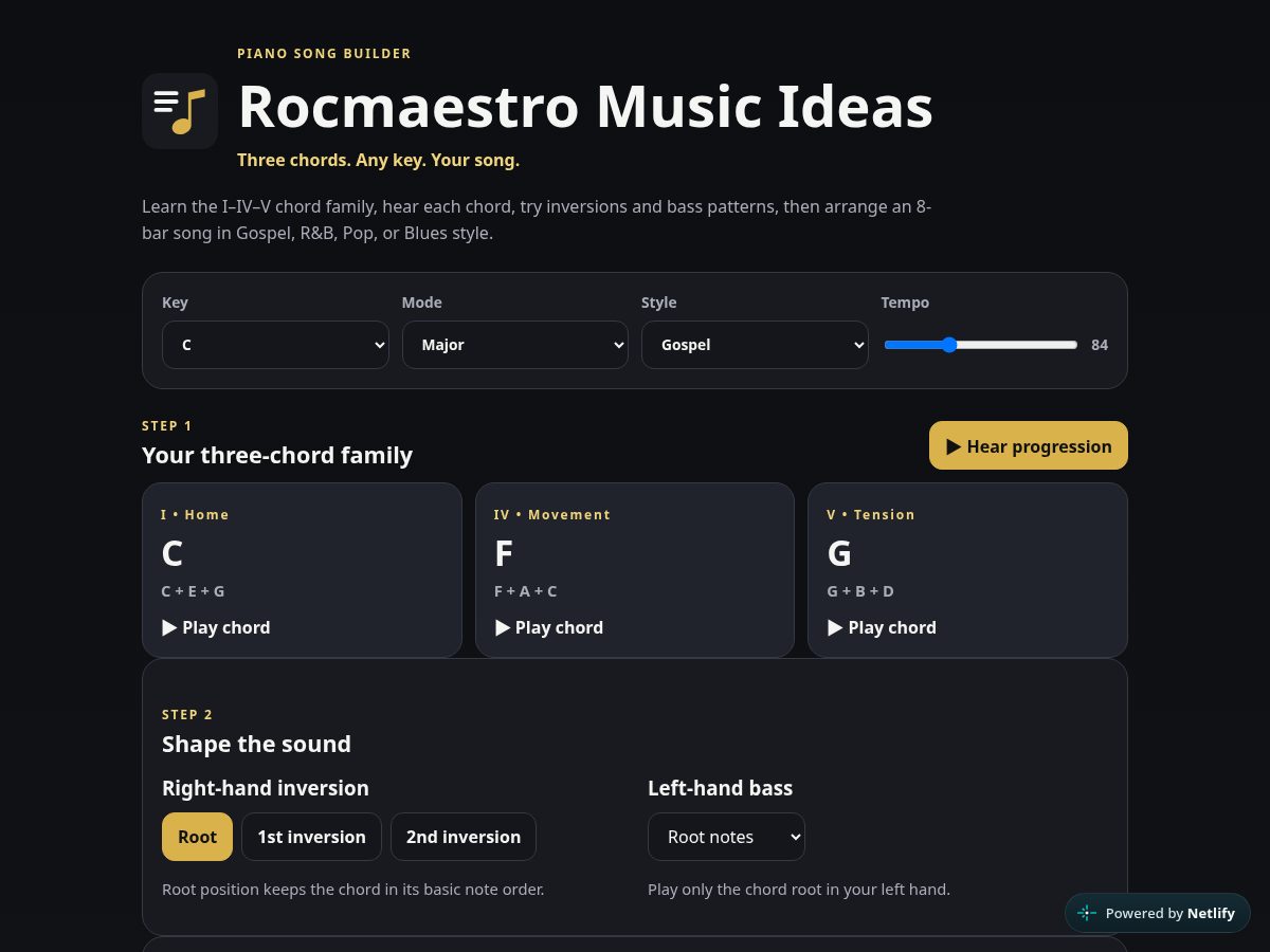 Landing-page snapshot of rocmaestro.com