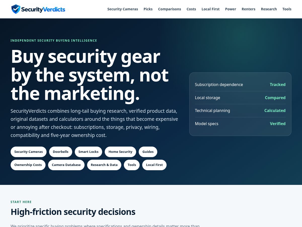 Landing-page snapshot of securityverdicts.com