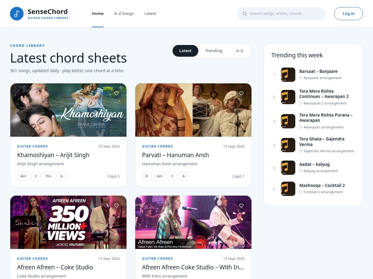 Landing-page snapshot of sense-chord.com