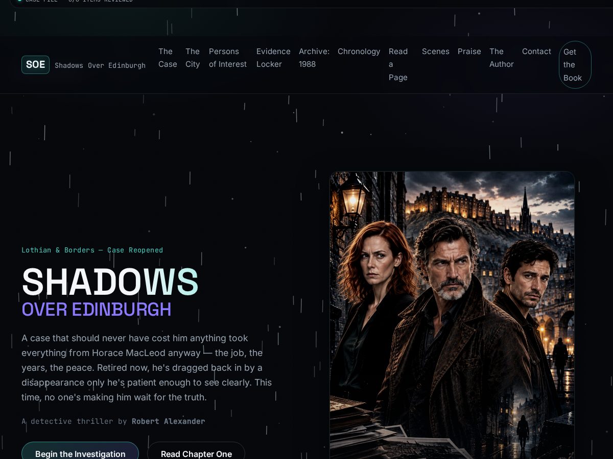 Landing-page snapshot of shadowsoveredinburgh.online