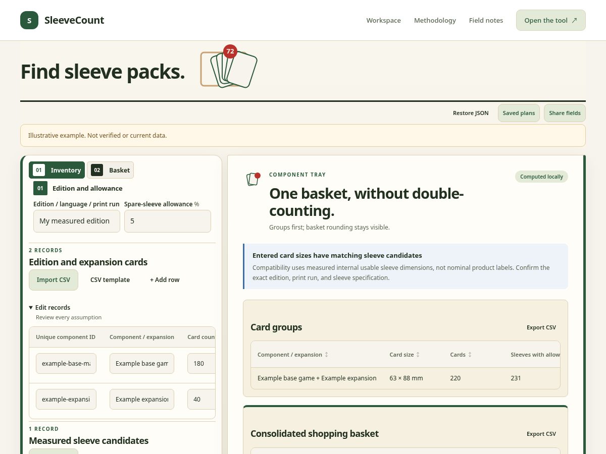 Landing-page snapshot of sleevecount.com