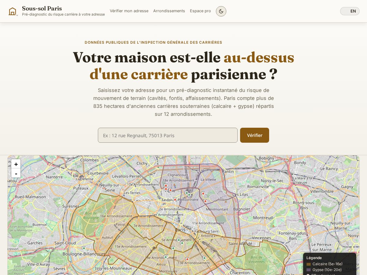 Landing-page snapshot of soussolparis.com