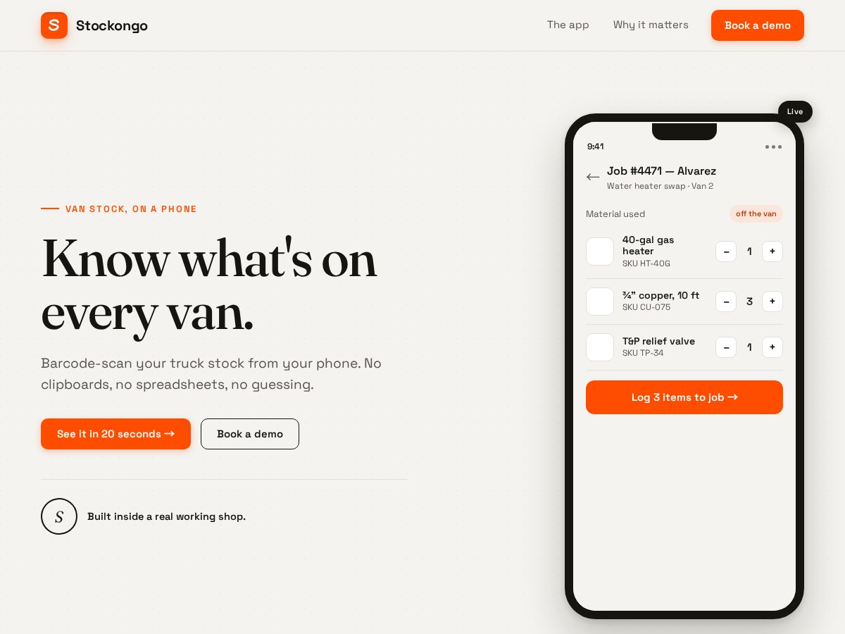 Landing-page snapshot of stockongo.net