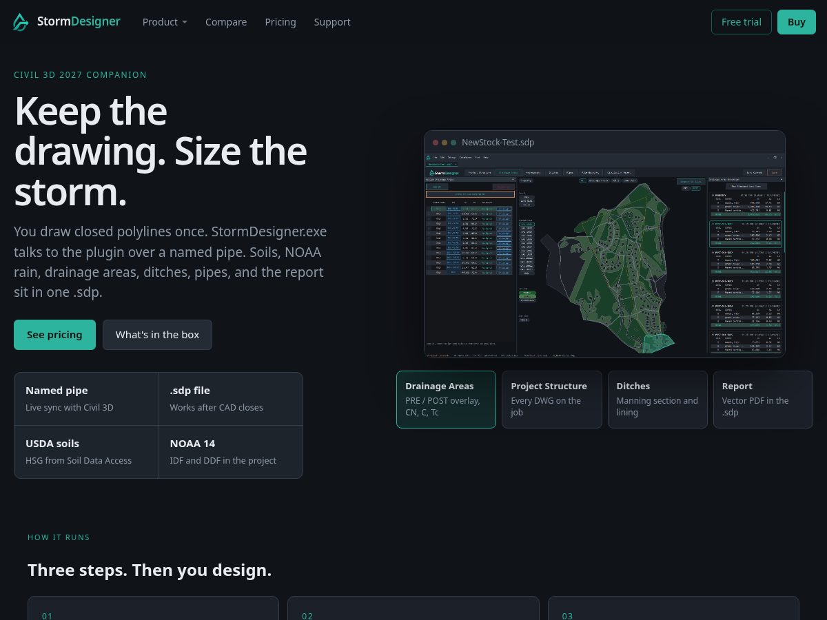 Landing-page snapshot of stormdesigner.net