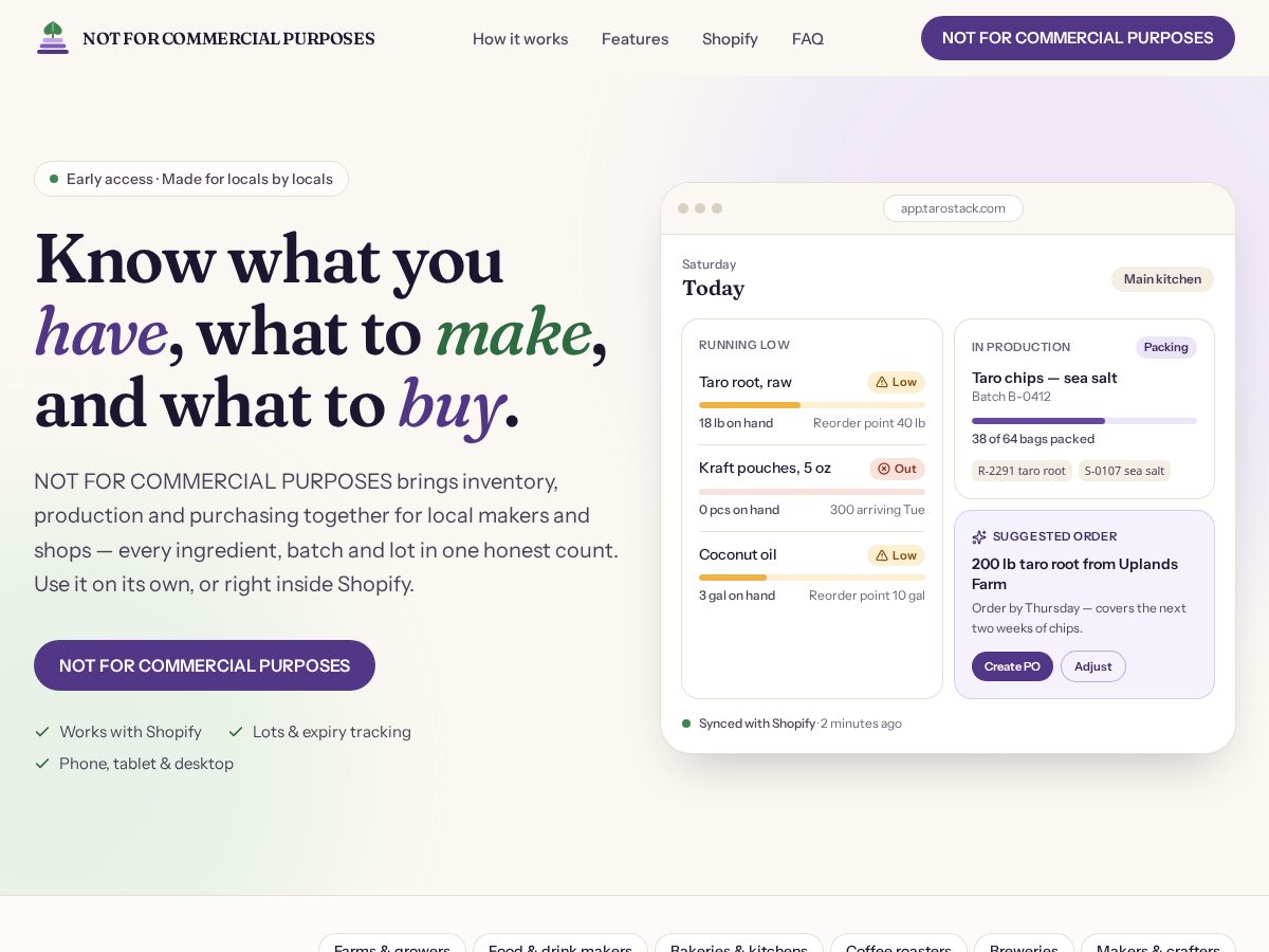 Landing-page snapshot of tarostack.com