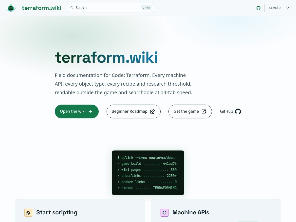 Landing-page snapshot of terraform.wiki
