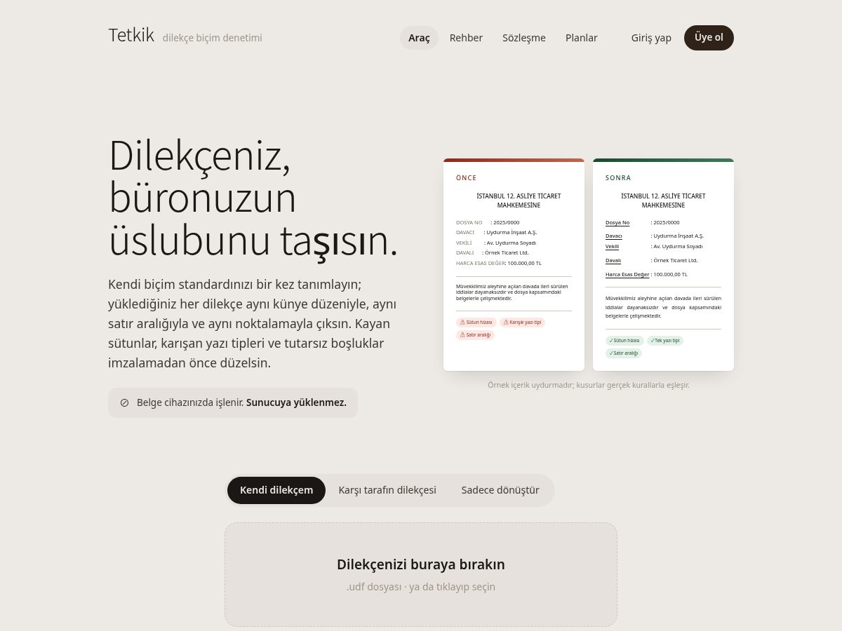 Landing-page snapshot of tetkik.app