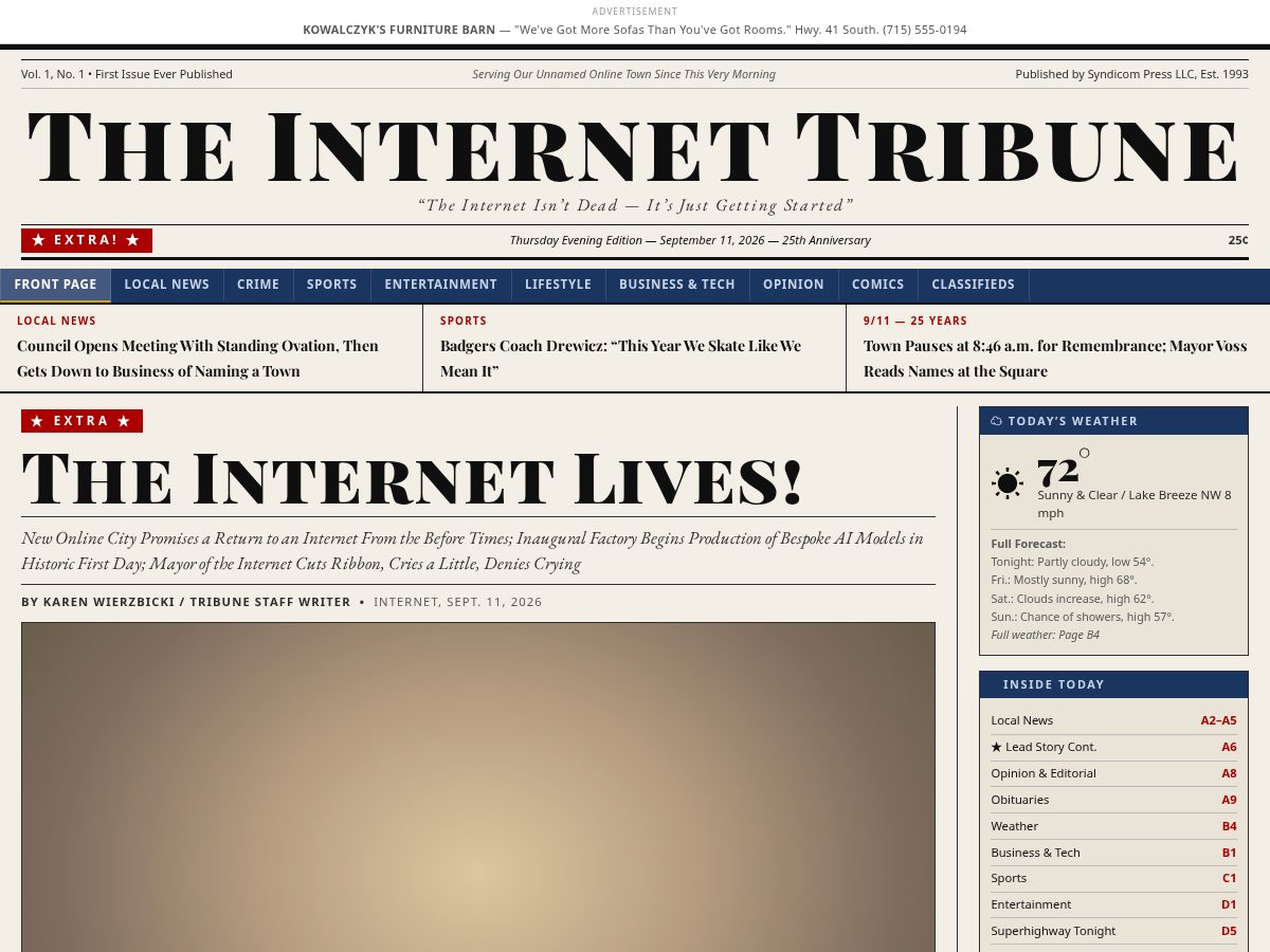 Landing-page snapshot of theinternetlives.net